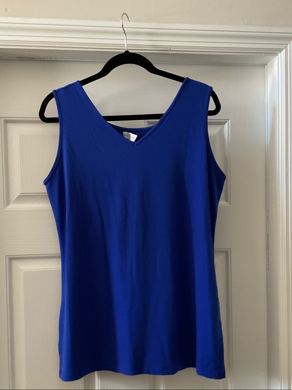Susan Graver Royal Blue V-Neck Sleeveless Tank